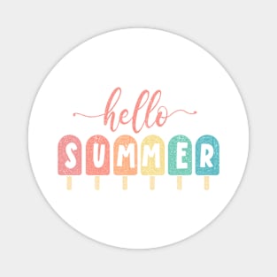 "Hello Summer" Pastel Popsicles Magnet